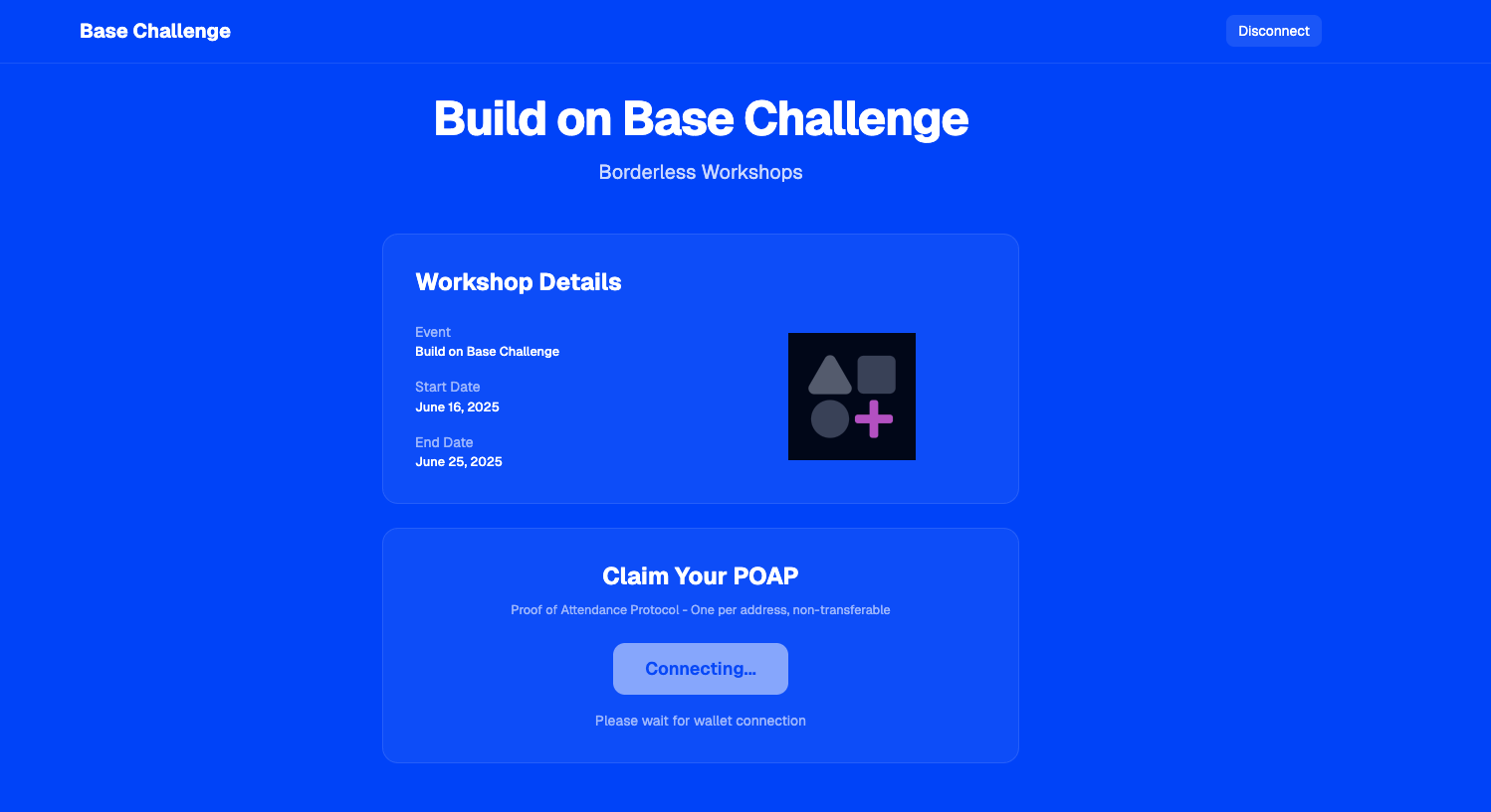 Borderless Workshop Poap - Farcaster Mini Apps